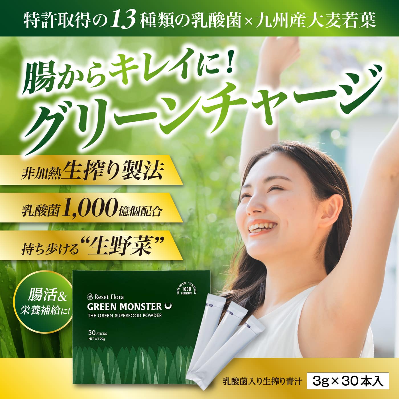 GREEN MONSTER グリーンモンスター 乳酸菌 ダイエット 野菜 4箱 - メルカリ